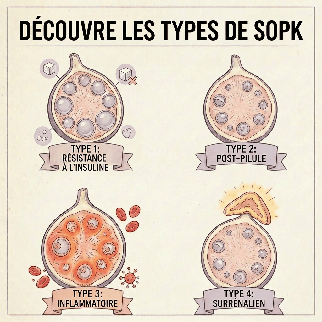 Diagram of female reproductive system showing uterus, ovaries, fallopian tubes, and related ligaments with French labels.